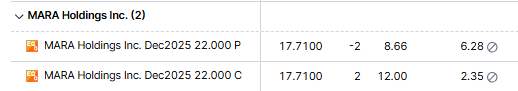Example of a position having sold put-leg in the money